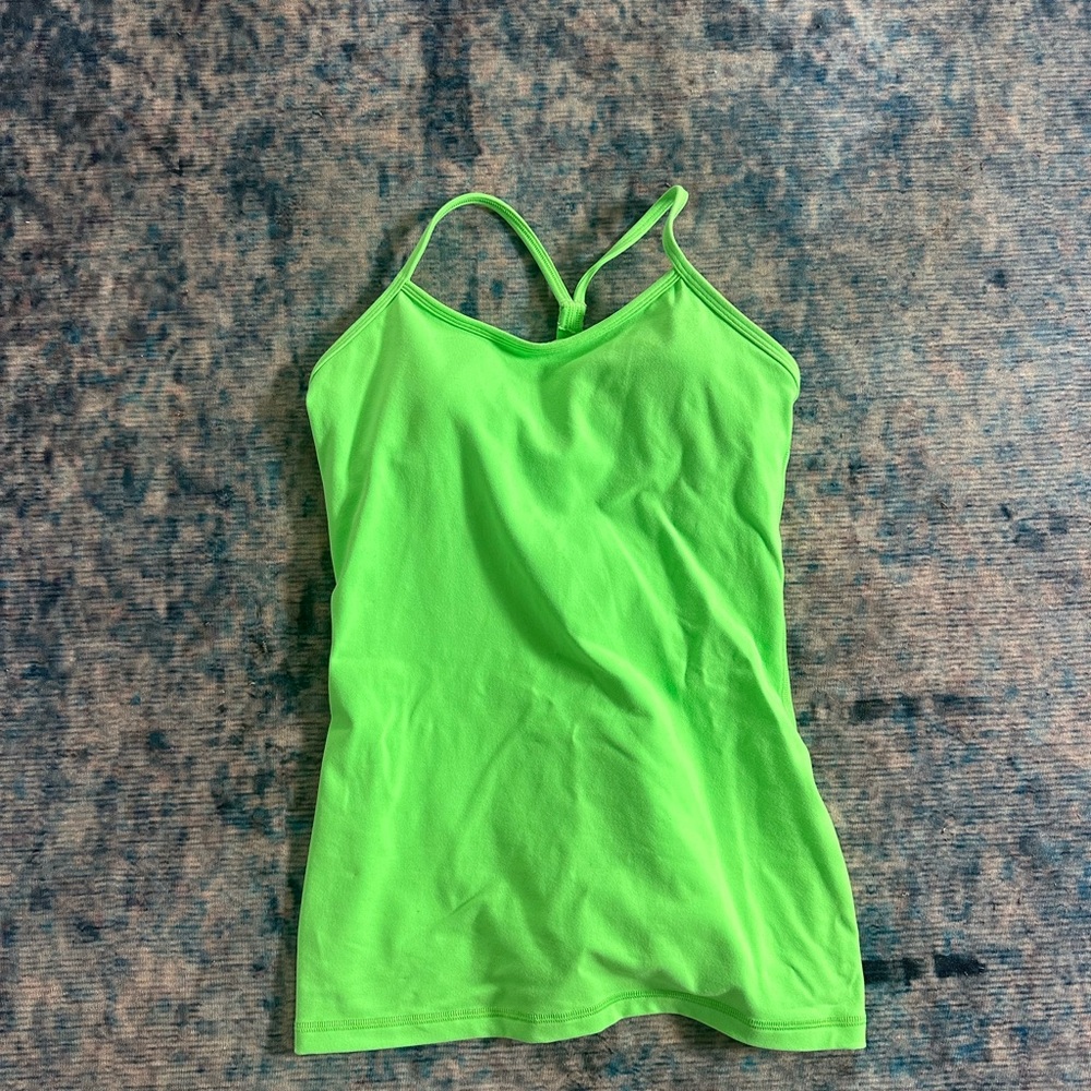 Lululemon Athletica Neon Green Fitted Tank Top